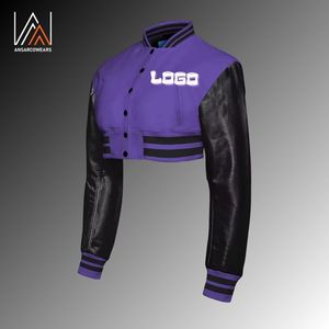 Nouvelles vestes universitaires personnalisées pour femmes grande taille, à coupe courte, avec doublure en coton, imperméables et personnalisables - Product Image 5