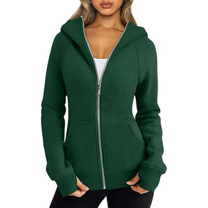 Sudadera con capucha y cremallera de algodón de alta calidad para mujer, ropa deportiva ajustada con cremallera completa cálida de invierno para otoño, jersey para mujer - Product Image 1