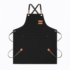 Custom Logo <b>Waterproof</b> Cotton Canvas Bib Kitchen Cooking <b>Aprons</b> with Pockets Adjustable Buckle Straps Sleeveless - Product Image 5