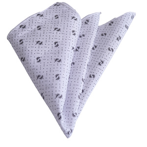 คอตตอนพิมพ์ลาย Paisley สีขาวและดำ - Product Image 1