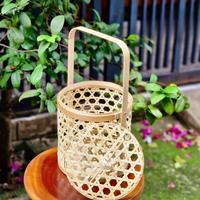 Handgemachter Wicker BAMBUS GESCHENK KORB mit Griff für Hochzeiten Elegantes Design für Gourmet-Essen, Wein und Festival körbe