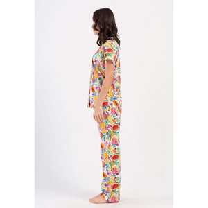 Conjunto de Pijama de Manga Corta para Mujer con Bolsillos y Camisa con Cuello Completamente Abotonado - Product Image 3