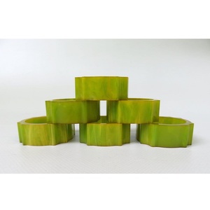 <b>Resin</b> Napkin <b>Ring</b> Wedding Dining Table Cloth Holder with Stripe Design for Party - Product Image 1