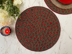 High Quality Colorful Floral Beaded <b>Runners</b> Fancy Design Table Placemats Pads with Beaded Table <b>Runners</b> - Product Image 3