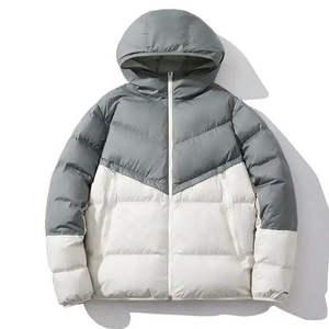 Veste en duvet d'hiver personnalisée pour hommes Manteau en peluche Qualité supérieure Vestes d'hiver légères à capuche avec fermeture éclair - Product Image 2