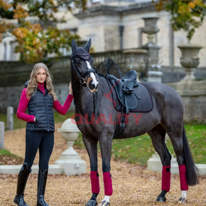 Tapis de selle anglais en gros confortable conception matelassée durable tissu extérieur respirant doublure intérieure douce tapis de selle léger - Product Image 3