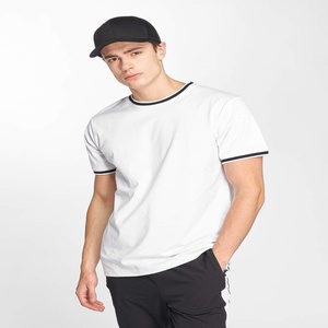 Camiseta de hombre-Venta caliente Logotipo personalizado 100% Camiseta de algodón con ribete en contraste - Product Image 3