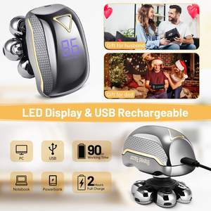 Kit de rasage électrique sans fil étanche IPX7 pour hommes - Rasoir pour la tête, tondeuse pour le nez et la barbe, pour une utilisation corporelle - Product Image 4