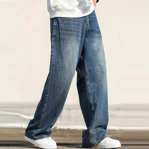 Pantalones de mezclilla de gran tamaño para hombre de diseño Vintage más elegantes, pantalones de chándal personalizables de la mejor calidad, pantalones vaqueros holgados para hombre - Product Image 4