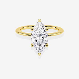 Bague de fiançailles solitaire classique en or 9 carats avec diamant moissanite taille marquise – Élégantes bagues en moissanite - Product Image 1