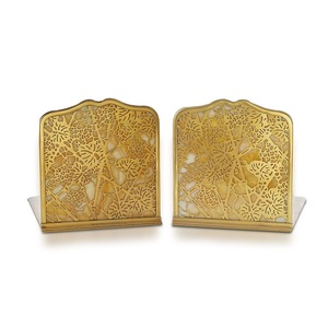 Sujetalibros de hierro y Metal dorado de alta resistencia de calidad, soporte de libros de calidad para estantes de oficina, soportes decorativos para tapones de libros - Product Image 1