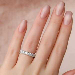 4.00กะรัตวงแหวนเพชรสำหรับปลูกในห้องแล็บทรงกลมพร้อมง่ามเครื่องประดับงานแต่งงาน14K ทองคำขาว - Product Image 4