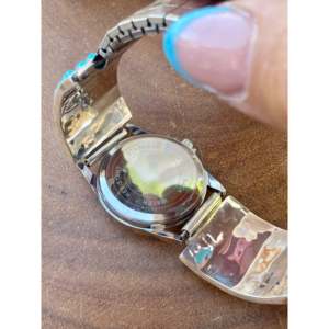 Sterling Silver Turquoise Inlay Adjustable <b>Watch</b> Vintage Geometric Design - Product Image 6
