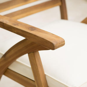 Vente en gros de chaises classiques en bois d'acacia, accoudoirs design traditionnel pour jardin extérieur, restaurant, salle à manger, café, résistant aux intempéries - Product Image 4