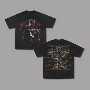 Servicio OEM tamaño y colores personalizados Camisetas gráficas algodón transpirable Diseño personalizado y logotipos Impreso en blanco Plus camiseta unisex - Product Image 6