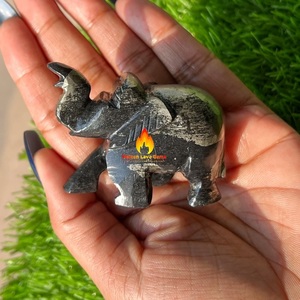 Piedra preciosa de cristal de elefante de pirita Apache grabada a mano antigua para mascota Feng Shui decoración del hogar hecha a mano - Product Image 4