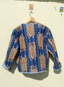 แจ็กเก็ตผ้าฝ้ายอินเดียทำมือสำหรับผู้หญิงใหม่เสื้อปาร์ตี้พิมพ์ลายเสือเสื้อท่อลำลองฤดูหนาว - Product Image 5