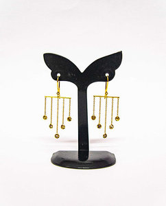 Pendientes delicados hechos a mano glamorosos con diseño llamativo de oro puro de 18 quilates a la moda con piedras preciosas de citrino Pendientes de escalera de lujo OEM ODM - Product Image 4