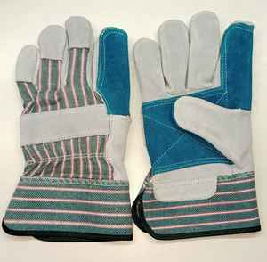 Gants de travail industriels en cuir de vachette renforcé à usage intensif Gants de sécurité en coton à double paume pour gréeur canadien - Product Image 1