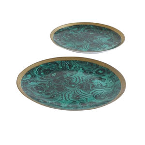 Oval Shape Restaurant Cafe Hotel Serving Dishes Food Fruit Coffee or Chocolate Round Shape Enamel Finished Metal <b>Tray</b> <b>Dinner</b> - Product Image 1