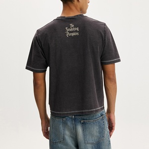 เสื้อยืดคอกลมทรงโอเวอร์ไซส์สำหรับผู้ชาย ผ้าถักเนื้อฝ้าย 100% น้ำหนัก 220 กรัม ระบายอากาศได้ดี แห้งเร็ว แขนสั้น พิมพ์ลายดิจิตอลด้านหน้า - Product Image 6