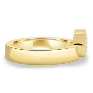 Bijoux fins belle 14K or jaune massif laboratoire cultivé diamant ovale coupe lunette ensemble cigare bande mariage femmes anneaux en gros OEM - Product Image 2