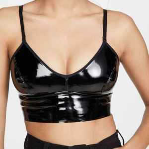 Plus Size Women's Leather <b>Bra</b> for Adults Breathable Lightweight Plain Dyed with Front Logo Simple Style - Product Image 5