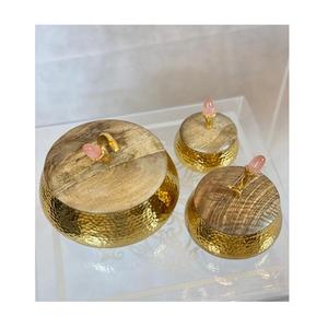 Serveur de fruits secs en bois et métal martelé avec ustensiles de cuisine de qualité supérieure, serveur de noix et de dattes au prix le plus bas - Product Image 5