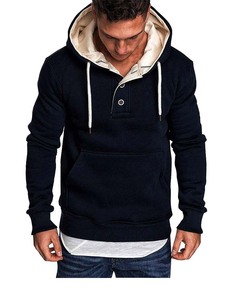 เสื้อฮู้ดสไตล์เฮนลีย์ แขนยาว ผ้าคอตตอนผสม สวมใส่สบาย น้ำหนักเบา - Product Image 3