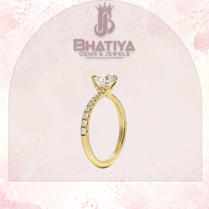 Bague de fiançailles en diamant de taille ronde 1-3 CT Center Lab Grown 10K/14K/18K Bague solitaire certifiée IGI - Product Image 2