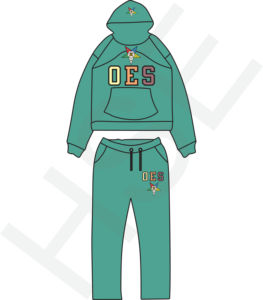 Conjunto de Dos Piezas OES con Logotipo Personalizado |   Chándal Multicolor para Ropa Urbana y Deportiva - Product Image 1