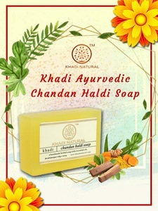 Jabón KhadiNatural Herbal Chandan Haldi de calidad superior para hidratación o antiacné y piel radiante por cantidad a granel - Product Image 2
