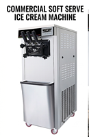 Machine à glace molle commerciale 3 saveurs 18-22L/H, sorbetière verticale pour snack-bar, café, boutique