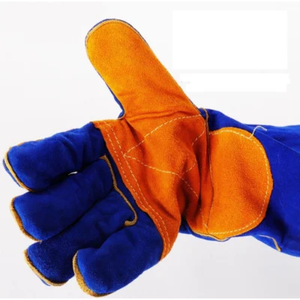 Guantes Unisex de Cuero Vacuno para Deportes, Soldadores, Adultos, Puño Largo, Resistentes al Calor, de Cuero Puro, Diseño Dividido - Product Image 5