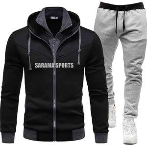 Conjunto de Sudadera Unisex con Logotipo Personalizable, Sudadera Holgada y Gruesa para Hombre, Estampado Colorido, Antiarrugas, Chándales Bordados - Product Image 1