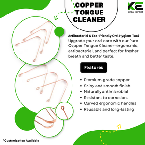 Limpiador de lengua ergonómico de cobre puro 100%, duradero y fácil de limpiar para un uso cómodo y duradero - Product Image 5
