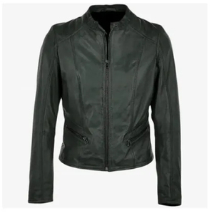 Chaqueta de cuero de mujer personalizada al por mayor, chaqueta de moto acolchada de tacto suave para mujer, talla XL, impermeable y sostenible - Product Image 1