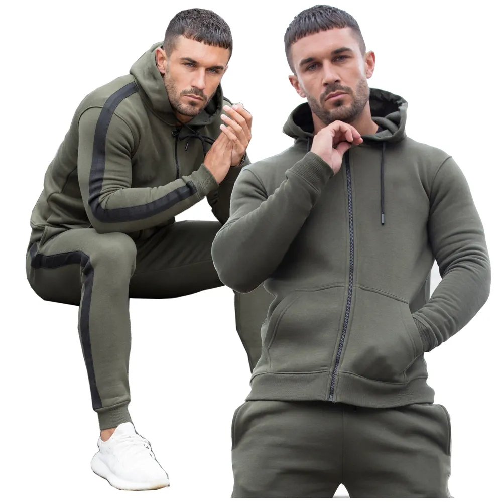 Conjunto de camisola com capuz masculino, novo design digital de impressão para jogging no outono