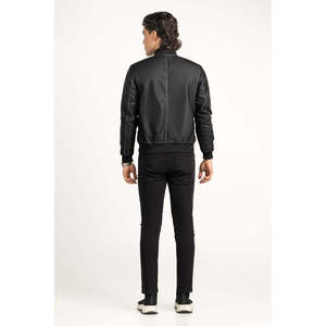 Vestes décontractées vintage en polyester enduit pour hommes, col montant, fermeture éclair, coupe régulière, automne-printemps MN-JKT-WS24-047 - Product Image 4