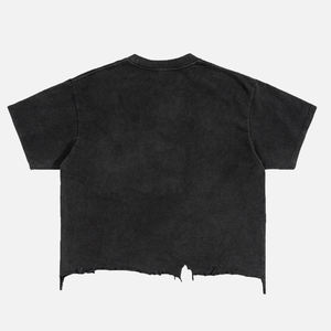 Hip Hop Style Acid Washed T-<b>Shirts</b> With Short Sleeve Washed Boxy Distressed Custom T-<b>shirt</b> for <b>Men</b> - Product Image 2