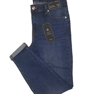 Jean décontracté pour femmes, taille haute, jambe large classique, pantalon ample et déchiré, jean pour femmes, jean baggy avec déchirure au genou - Product Image 2