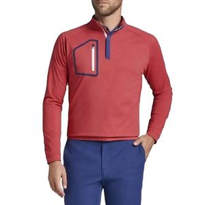 Logo personnalisé vêtements de golf de haute qualité hommes demi-quart 1/4 Zip Neck Pullover Sweat avec poches Half Zip Sweatshirt - Product Image 1