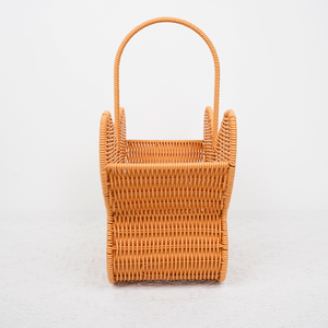 Cesta Tejida de Mimbre de Plástico Vintage con Asa para Picnics y Fiestas - Product Image 3