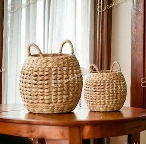 Panier à fleurs en rotin torsadé naturel, écologique et durable, style moderne, fait main pour fleurs artificielles - Product Image 3