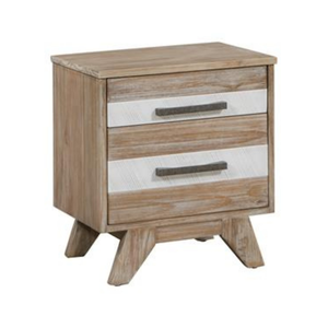 Table de chevet scandinave en pin à 2 tiroirs, meuble de chambre moderne avec rangement, mobilier de gros - Product Image 6