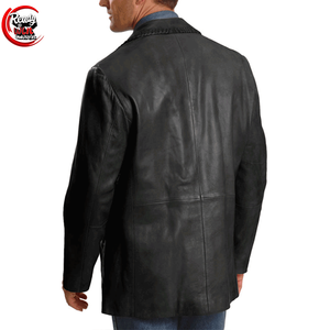 Blazer en cuir élégant pour homme, couleur personnalisée, sport, 100% cuir d'agneau véritable, respirant, séchage rapide, imperméable, coupe-vent - Product Image 2