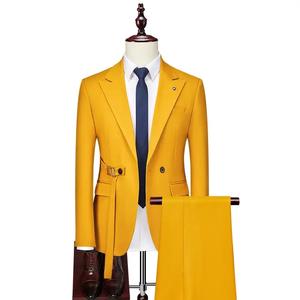 Traje de negocios ajustado de doble botonadura Conjunto de 2 piezas de alta calidad para hombres de talla grande Traje de chaqueta informal para oficina o uso informal - Product Image 6