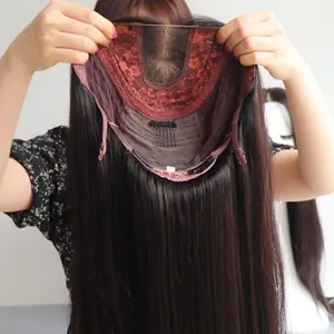 Grote Voorraad 8 - 40 "Pruiken Voor Zwarte Vrouwen Sluiting Voorkant Pruik, Rauwe Vietnamese Hair Extensions