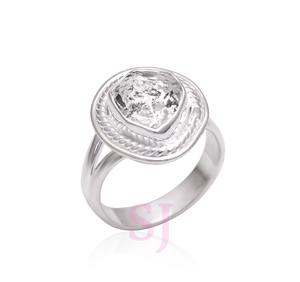 Anillo de Compromiso Hecho a Mano en Plata de Ley 925, Elegante Anillo de Boda Clásico Vintage con Diamante Herkimer Natural en Bruto - Product Image 3