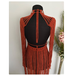 Photoshoot Dress Boho Cotton Hand Woven <b>Festival</b> Clothing Bustier Crop <b>Top</b> Women Macrame Beach Dress - Product Image 2